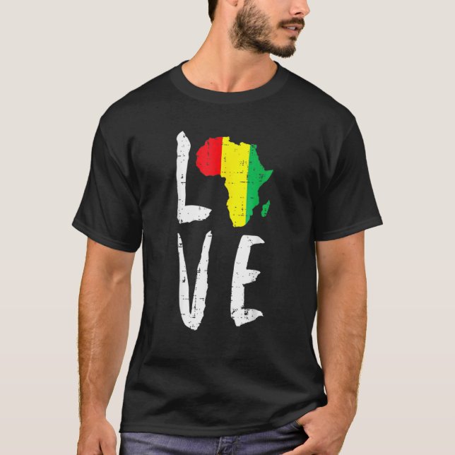 T-shirt Aimer Afrique Noir Histoire Mois Afro-Américain M (Devant)