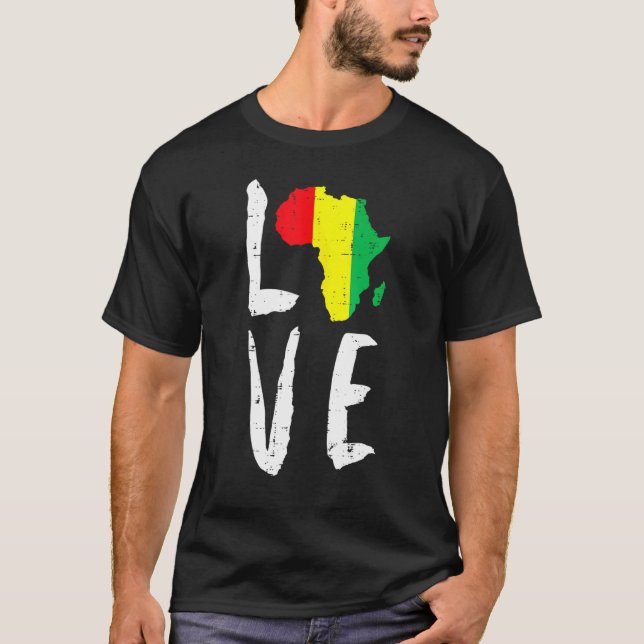 T-shirt Aimer Afrique Noir Histoire Mois Afro-Américain M (Devant)
