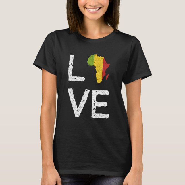 T-shirt Aimer Afrique Noir Histoire Mois Afro-Américain M (Devant)