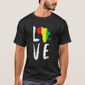 T-shirt Aimer Afrique Noir Histoire Mois Afro-Américain M