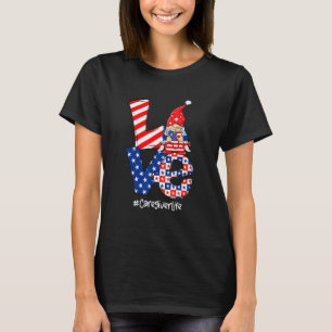 T-shirt Aimer Aide à la vie Infirmière Stethoscope Patriot