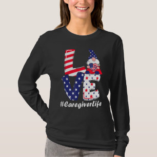 T-shirt Aimer Aide à la vie Infirmière Stethoscope Patriot