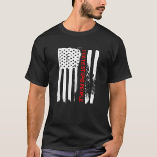 T-shirt Aimer Amérique Je déteste les gens stupides Drôle 
