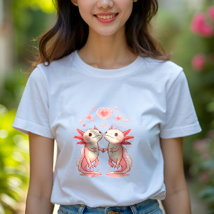 T-shirt Aimer Axolotl mignon : tenir les mains femmes