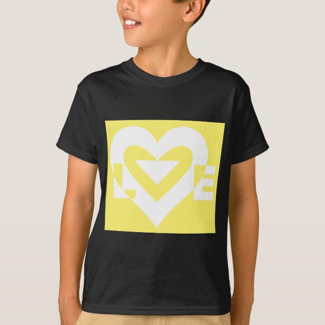 T-shirt Aimer Blanc sur Jaune (Devant)