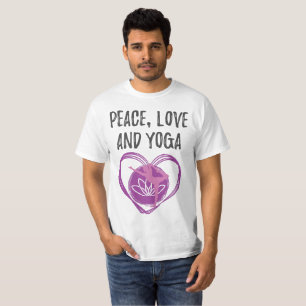 T-shirt Aimer Cadeau Yoga pour Yogis Paix, Amour et Cadeau