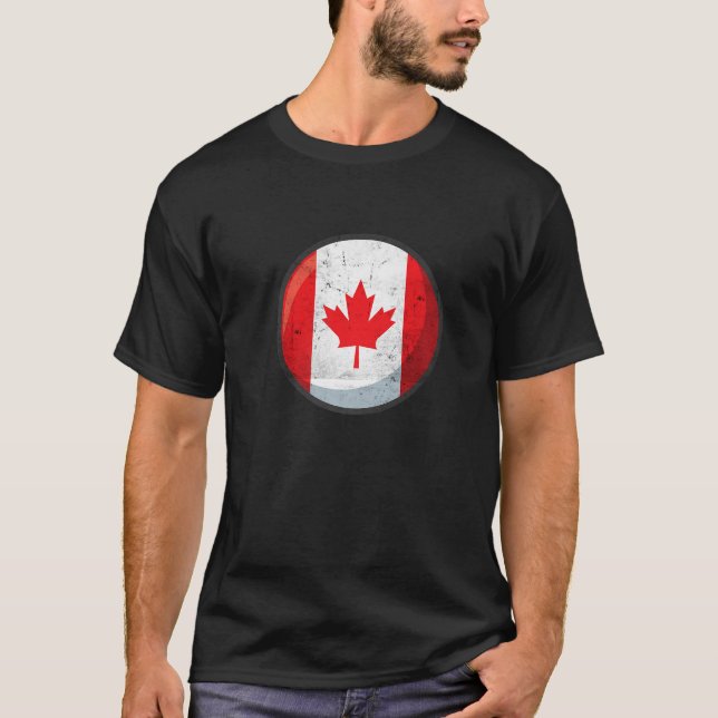 T-shirt Aimer Canada Feuille d'érable Drapeau Pays Canada  (Devant)