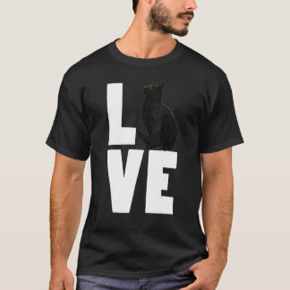 T-shirt Aimer Chat Noir Animaux de compagnie Hommes Chat N