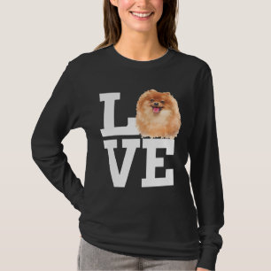 T-shirt Aimer Chien Poméranie mignonne Chien Poméranie vis