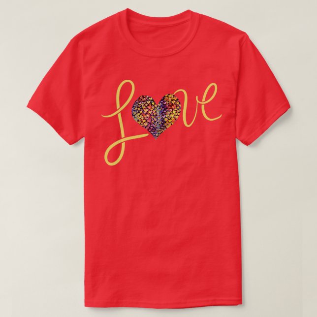 T-shirt AIMER coeur arc-en-ciel (Design devant)