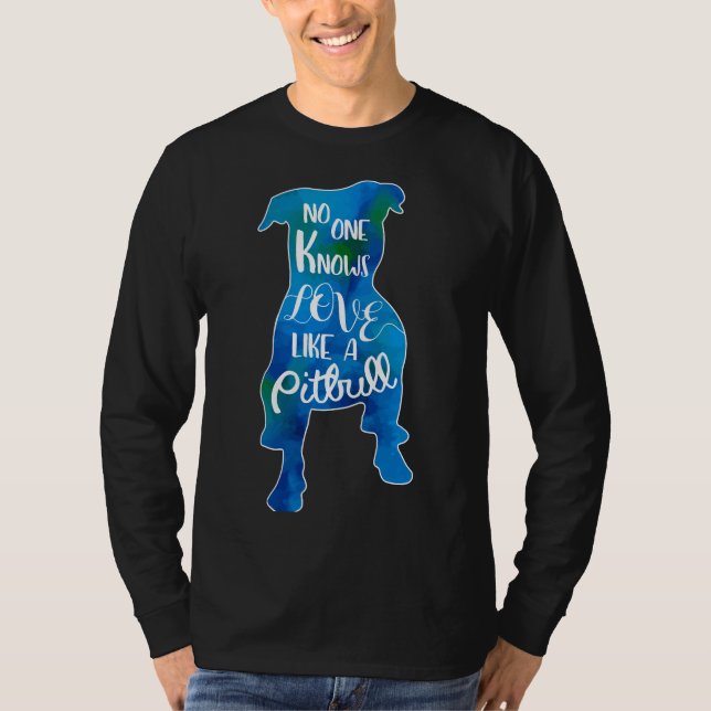 T-shirt Aimer Comme Une Aquarelle Bleue Pitbull (Devant)
