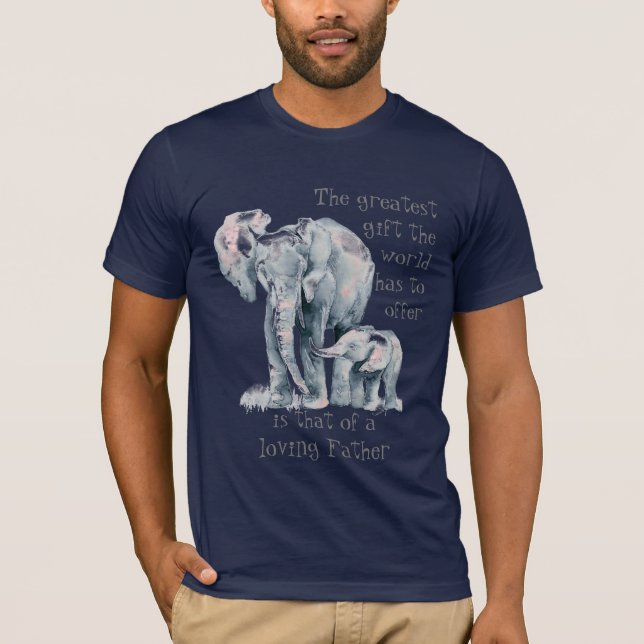 T-shirt Aimer Elephant Père et bébé animal Citation (Devant)
