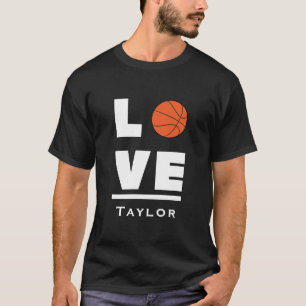 T-shirt Aimer et vivre Basket-ball Nom personnalisé pour f