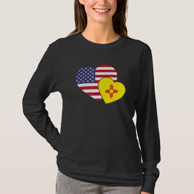 T-shirt Aimer États-Unis et Nouveau-Mexique Drapeau État C (Devant)