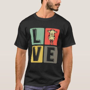 T-shirt Aimer Ferme De Moutons Élevage D'Animaux Noirs Et
