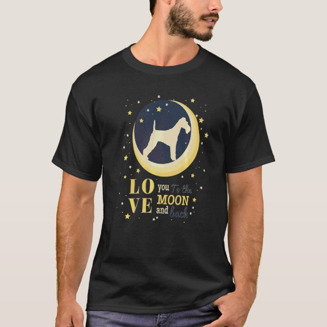 T-shirt Aimer Fil Fox Terrier Chien À La Lune (Devant)