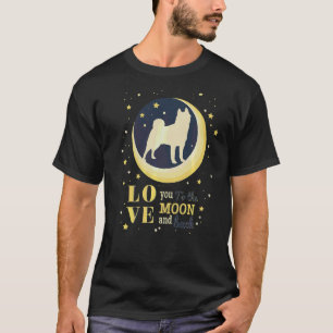 T-shirt Aimer Japonais Akita Inu À La Lune
