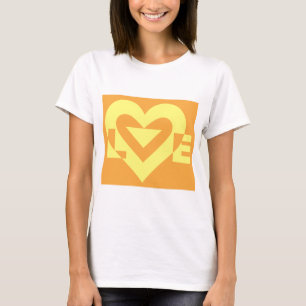 T-shirt Aimer Jaune sur Orange