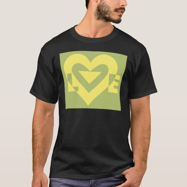 T-shirt Aimer Jaune sur Sage Green (Devant)