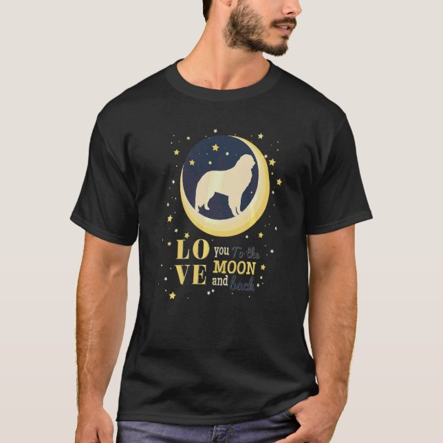 T-shirt Aimer Kuvasz Chien À La Lune (Devant)