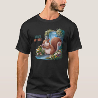 T-shirt Aimer la nature Écureuil drôle