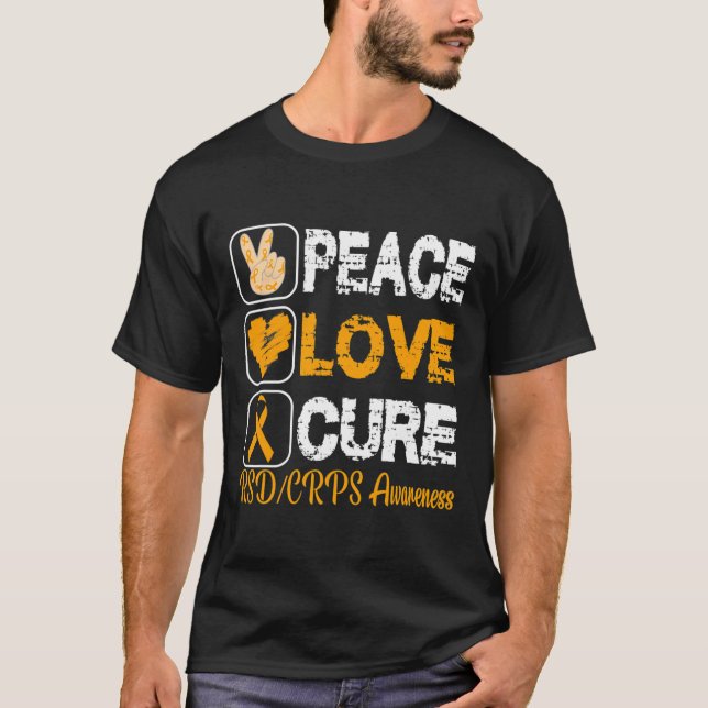 T-SHIRT AIMER LA PAIX CURE RSD SENSIBILISATION DES CRPS (Devant)