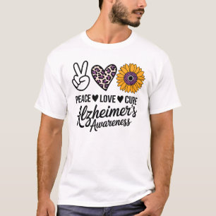 T-shirt AIMER LA PAIX GUÉRIR LA SENSIBILISATION À Alzheime