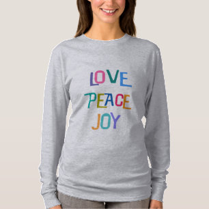 T-shirt AIMER LA PAIX JOIE Texte coloré Moderne