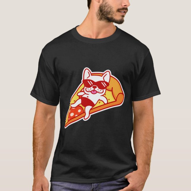 T-shirt Aimer La Pizza Et Les Chiens (Devant)