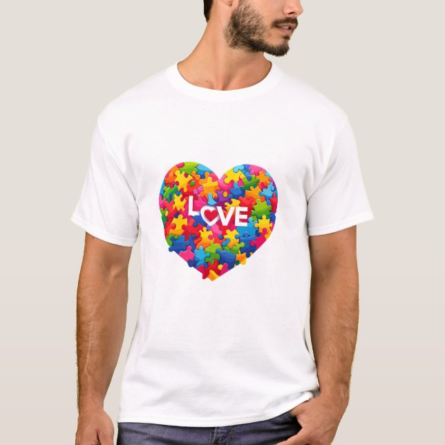 T-shirt Aimer l'autisme (Devant)