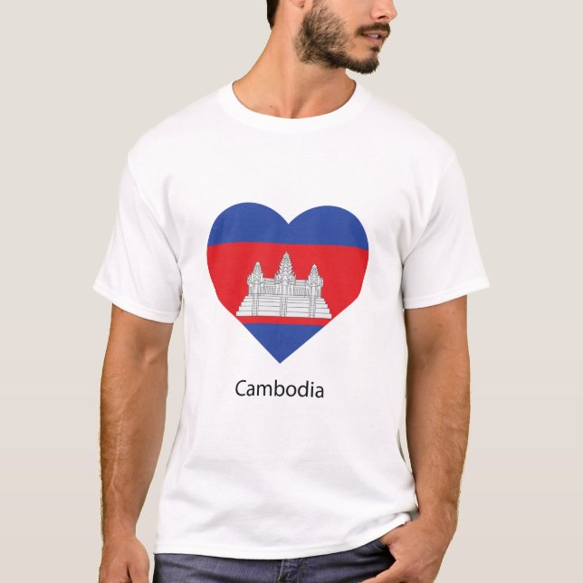T-shirt Aimer le Cambodge (Devant)