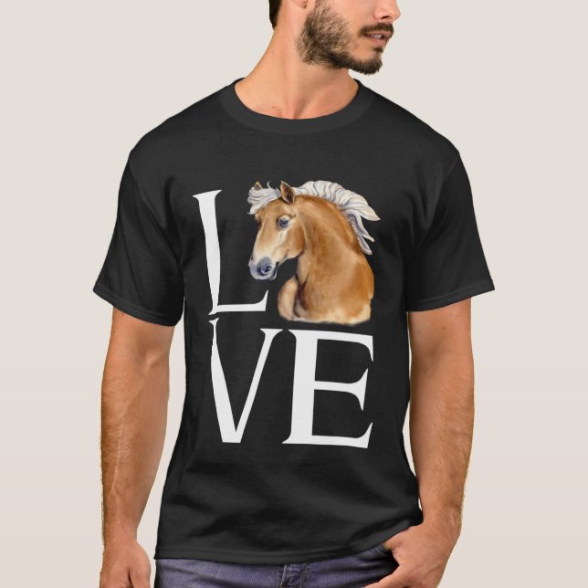 T-shirt Aimer le cheval Haflinger mignon (Devant)