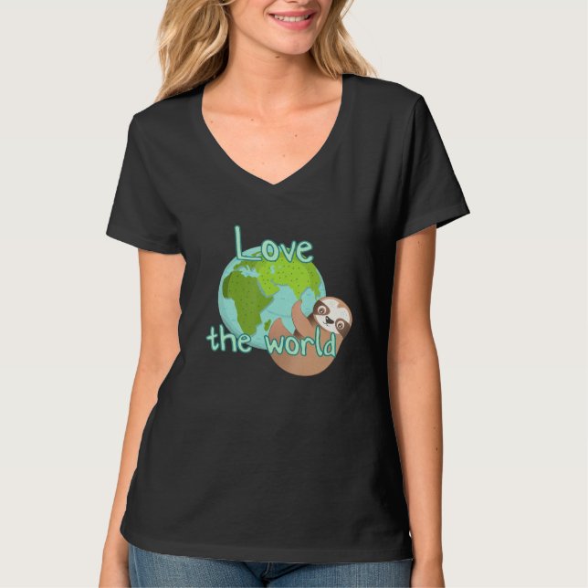 T-shirt Aimer Le Monde Paresseux (Devant)