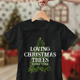 T-shirt Aimer les arbres de Noël depuis l'année personnali