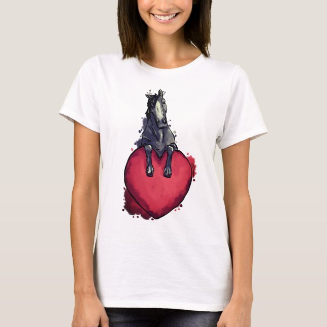 T-shirt Aimer les chevaux (Devant)