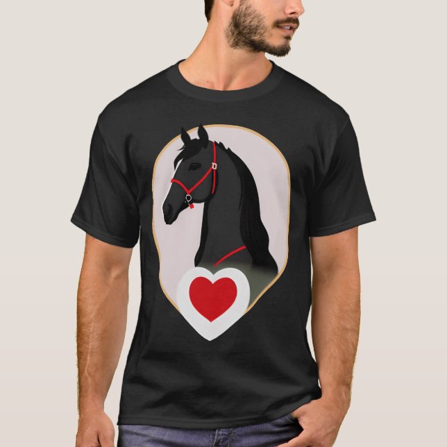 T-shirt Aimer les chevaux vintages (Devant)