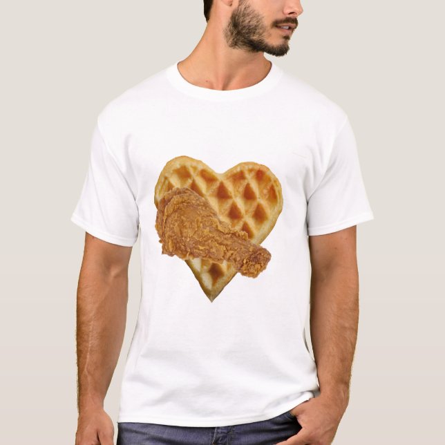 T-shirt aimer les gaufres de poulet (Devant)