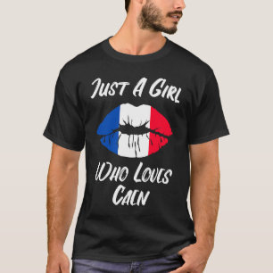 T-shirt Aimer les lèvres et la bouche Drapeau français Cae