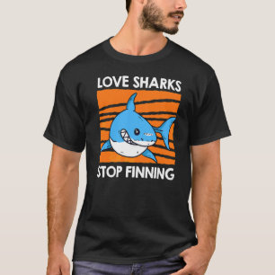 T-shirt Aimer les requins arrêter de trouver sauver les re