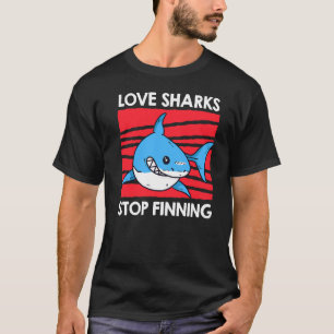 T-shirt Aimer les requins arrêter de trouver sauver les re