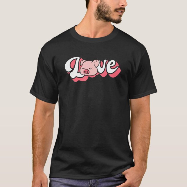 T-shirt Aimer Mini Cochon Miniature Cochon Propriétaire (Devant)