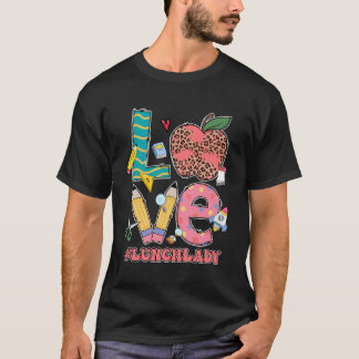 T-shirt Aimer Mon École Retour À L'École Coeur Cafétéria T