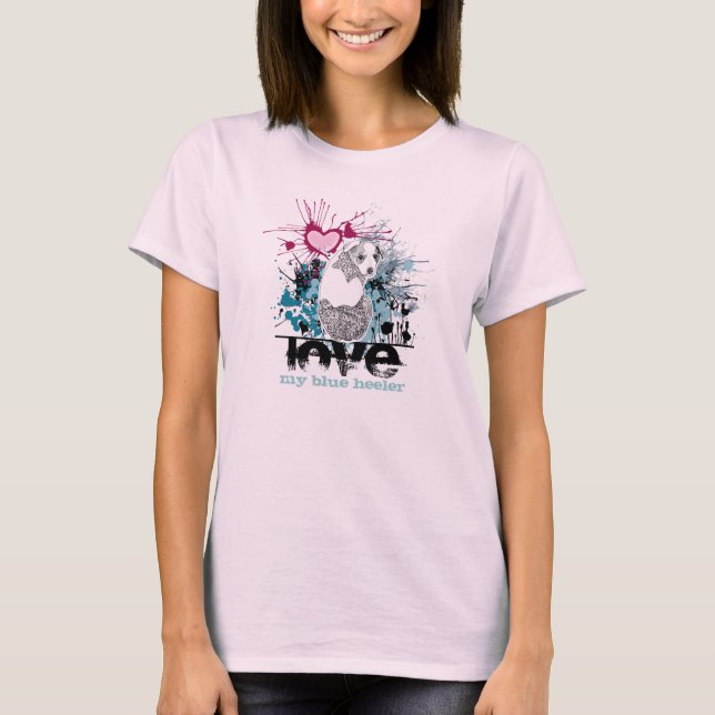 T-shirt Aimer Mon Heeler Bleu (Devant)