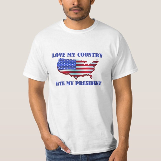 T-shirt Aimer mon pays haïr mon président (Devant)