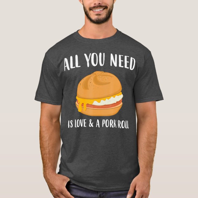 T-shirt Aimer New Jersey Food Egg Fromage Porc Rouleau (Devant)