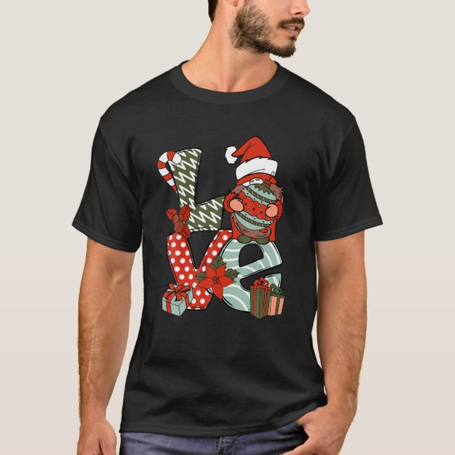 T-shirt Aimer Noël Gnome Cadeaux Pour Hommes Femmes Noël (Devant)