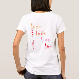 T-shirt Aimer Nom personnalisé Conception arrière