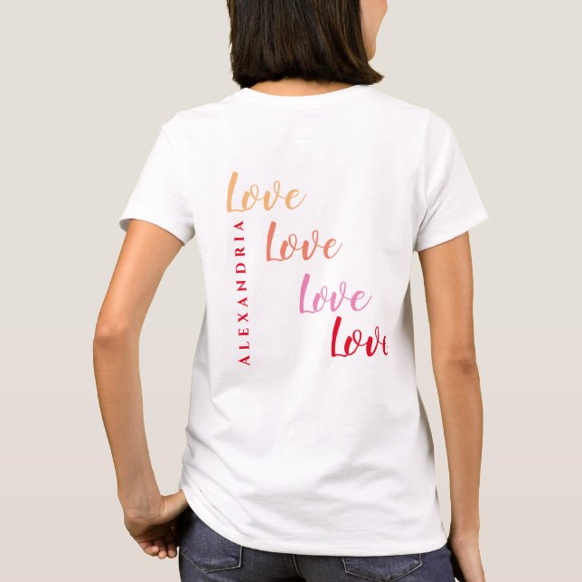 T-shirt Aimer Nom personnalisé Conception arrière (Dos)