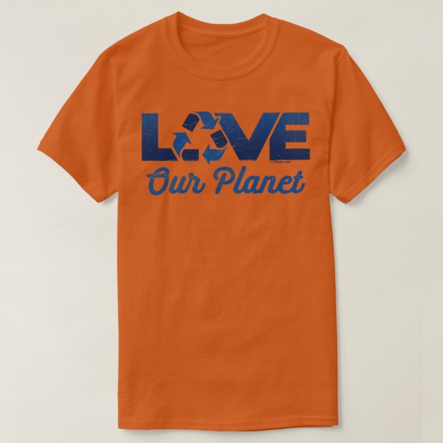 T-shirt Aimer notre planète Réutiliser Recycle en bleu mar (Design devant)