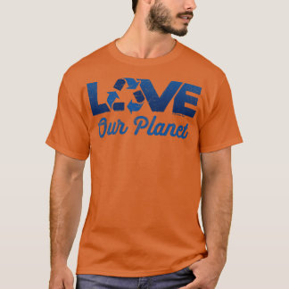 T-shirt Aimer notre planète Réutiliser Recycle en bleu mar